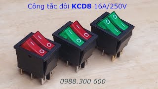 Công tắc bập bênh đôi 16A 250V KCD8 màu xanh đỏ hay hai màu xanh đỏ [upl. by Walther797]