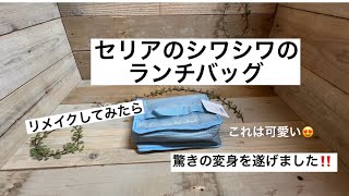 【リメイクシリーズ】セリアのランチバッグをリメイクしてみた！パーツを全て使って驚きの変身✨元は１００円のバッグとは誰も信じない？ [upl. by Nireves101]