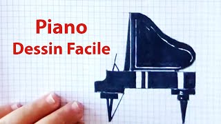 comment dessiner un piano facile [upl. by Neelyad686]