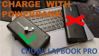 CHUWI LAPBOOK PRO CHARGE WITH A POWERBANK [upl. by Ydnamron]