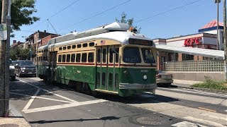 SEPTA HD 60fps PCC II Streetcars on Route 15 Girard Avenue Line 71018 [upl. by Ohara]