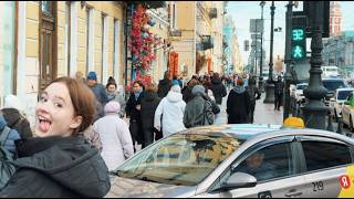 Nevsky Prospekt in St Petersburg Russia Autumn 2024 4K 60fps ASMR [upl. by Saffier]