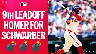 Leadoff Schwarbomb Kyle Schwarber now leads the league with his 9TH LEADOFF homer [upl. by Hajidahk]