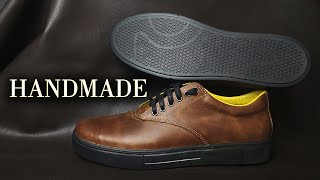 Shoe making  Sneakers from leather by hand [upl. by Nirek]