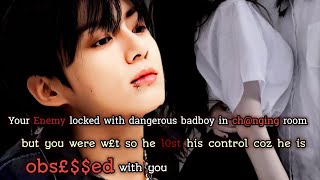 Your Enemy locked you with the dangerous badboy not knowing he is your obs£ssed fiance who tease you [upl. by Ahsaenat]