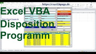 59 Dispositionsprogramm in Excel VBA selber erstellen [upl. by Questa]