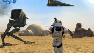 Star Wars Battlefront 1 gameplay Tatooine Dune Sea  Galactic Civil War mission 1 [upl. by Edas]