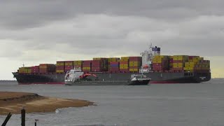 Containership AGIOS DIMITRIOS departs felixstowe for antwerp 31024 [upl. by Jarrod699]