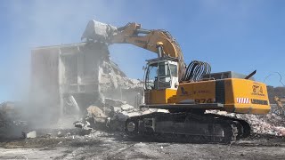 Liebherr 974 Excavator Demolishes Old Industrial Offices  SotiriadisLabrianidis Demolition Works [upl. by Maureen]