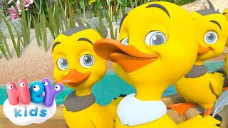 5 petits Canards 🐥 Chanson Cinq canetons partirent nager  HeyKids Comptines pour bébé  Animaj Kids [upl. by Hamil188]