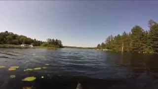 Minong Wisconsin lakes and recreation area Boating Channel from Cranberry Lake to Minong Flowage [upl. by Atterol]