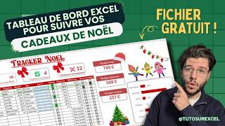 Tableau de bord Excel pour Suivre vos Cadeaux de Noël Fichier GRATUIT [upl. by Threlkeld360]