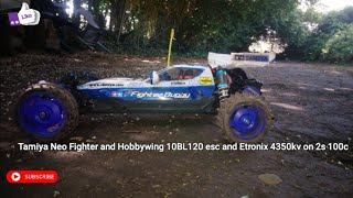 Tamiya Neo Fighter Test with Hobbywing Quicrun 10BL Esc Etronix Photon 4250KV Motor [upl. by Alic]