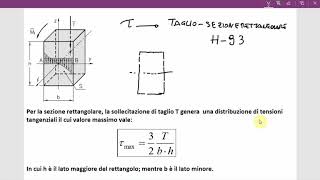 SOLLECITAZIONE DI TAGLIO E TORSIONE SEZIONE RETTANGOLARE [upl. by Natsyrt]