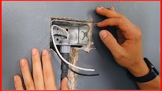 Como añadir o instalar un receptáculo eléctrico a una pared de cemento [upl. by Akayas]