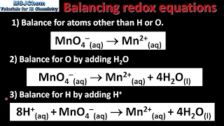 R322 Balancing redox equations in acidic solutions [upl. by Gerta]