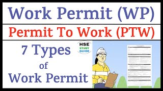 7 Types of Work Permit  Permit To Work PTW  Work Permit System  HSE STUDY GUIDE [upl. by Rosio]