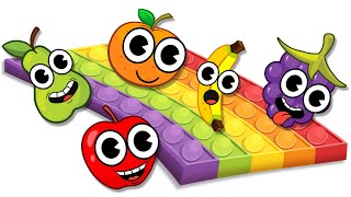 Learn Colors With Fruits  Pop It Dancing Fruits  Educational Videos For Toddlers [upl. by Maghutte]