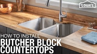 How To Install Butcher Block Countertops  DIY Kitchen Remodel [upl. by Nella]