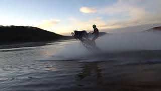 Snowmobile on water 2017 HD [upl. by Aicilif153]