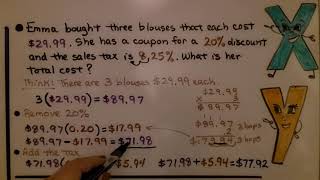 7th Grade Math 53c Using Multiple Percents in Word Problems [upl. by Aynat]