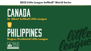 Canada vs Philippines  2022 Little League Softball World Series [upl. by Elyad]