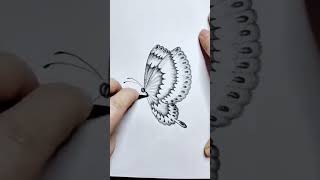 How to draw butterfly easy step by step butterflydrawing butterfly drawingtutorial [upl. by Nwadahs]