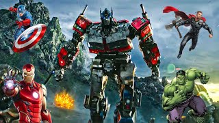 Transformers Rise of The Beasts  Final Battle WITH AVENGERS THEME [upl. by Mitchell]