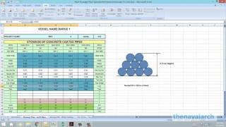 Pipe Stowage Plan Spreadsheet wwwthenavalarchcom [upl. by Eaneg]