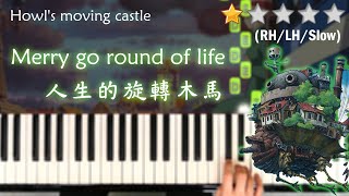 「鋼琴教學」Merry Go Round Of Life 人生的旋轉木馬－霍爾的移動城堡 初階版  宮崎駿動畫－久石讓 Piano Cover 琴譜 [upl. by Pendergast970]