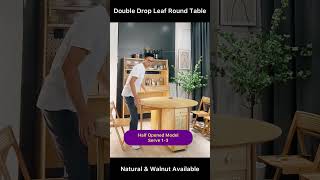 Double Drop Leaf Round Table furniture homedecordiningtable [upl. by Nahshon]