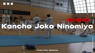 Kancho Joko Ninomiya Enshin Karate  Knee Kick defense [upl. by Friedland]