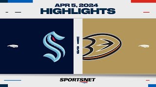 NHL Highlights  Kraken vs Ducks  April 5 2024 [upl. by Assirk82]