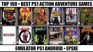 Top 100 Best Action Adventure Games For PS1  Best PS1 Games  Emulator PS1 Android [upl. by Moonier]