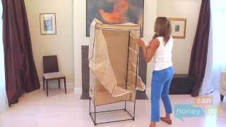 HoneyCanDo WRD01270 27inch Portable Storage Wardrobe Instruction Video [upl. by Aciretehs]