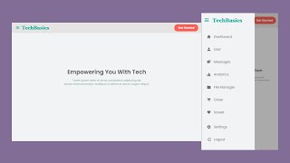 Responsive Sidebar Menu Using HTML CSS and JavaScript  Dashboard Sidebar Menu [upl. by Wilda]
