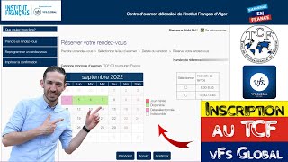 Prise de rendezvous TCF sur VFS Global comment faireطريقة تسجيل وحجز موعد إمتحان اللغة الفرنسية [upl. by Enamart]
