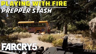 Playing with Fire  Prepper Stash Solution amp Door Key Location  Hope County Jail Bus  Far Cry 5 [upl. by Bridgid551]