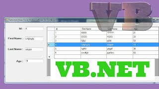 VBNET  Get Selected Row Values From DataGridView Into TextBox In VBNET  With Source Code [upl. by Adolf803]