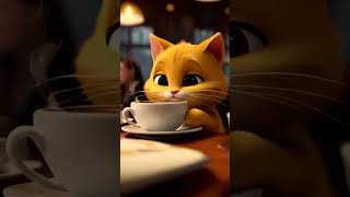 Tom the Kitten Tries Coffee ☕  A Cozy Morning Treat cat catlover funny catvideos ai aicat [upl. by Idihsar]