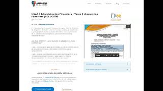 UNAD  Administración Financiera  Tarea 2 diagnostico financiero ¡SOLUCIÓN [upl. by Anastase426]