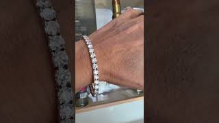 14K White Gold Tennis Bracelet with 155ct 48mm LabGrown Diamonds EF VVS Clarity [upl. by Aehsal538]