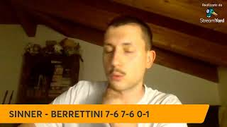 SINNER BERRETTINI DIRETTA CON COMMENTO IN ITALIANO [upl. by Silverts]