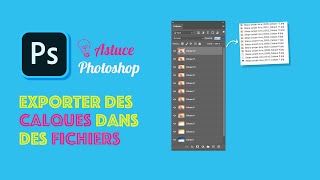 Exporter des calques en fichiers séparés sur Photoshop  Astuce Photoshop [upl. by Adhern]