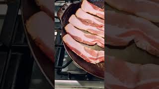 How to Cook Bacon in a Carbon Steel Frying Pan With No Sticking shorts [upl. by Ahsetra]