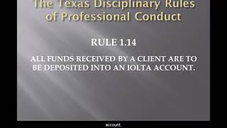 2 The Texas Disciplianry Rules of Professional Conduct [upl. by Aelem464]