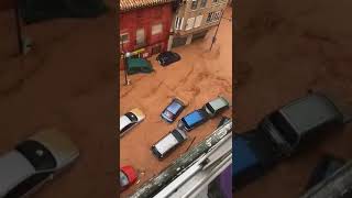 Utiel Valencia in Spain today flashflood neiperte flood news floods floodspain weather fyp [upl. by Sandi]