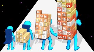 MERGE AND COLLAPSE  Merge amp Attack 2048 Cubes 3D ASMR Math Games Satisfying Mobile Game [upl. by Atnauq]