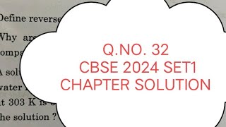 CBSE BOARD 2024 CHEMISTRY SET1solutionchemistryboardwaale [upl. by Nauquf596]