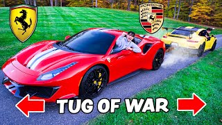 Ferrari 488 Pista vs Porsche 911 GT2 RS  TUG OF WAR [upl. by Collete]